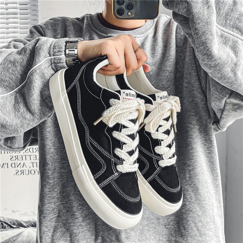 Men's Canvas Shoes Breathable Versatile Casual Sneakers Student Cloth Shoes